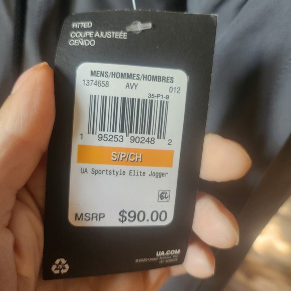 UNDER ARMOUR MEN'S FITTED JOGGERS SIZE SMALL RV $90 GRAY ~ NWT - Picture 3 of 4